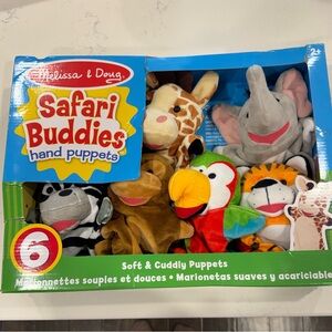 NWT- Melissa & Doug Safari Buddies Hand Puppet Set - Bright Multicolor